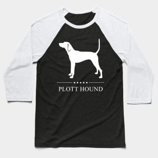 Plott Hound Dog White Silhouette Baseball T-Shirt